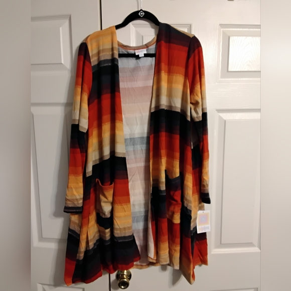 LuLaRoe Caroline Colorful Striped Cardigan NWT - Picture 1 of 3